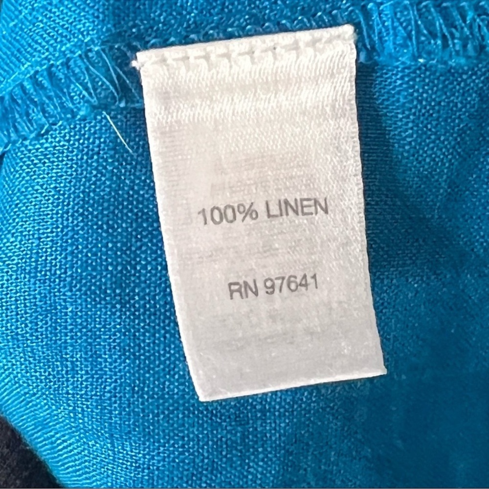 J. Jill Blue Button Down Tunic with Polo Collar linen - Picture 4 of 5